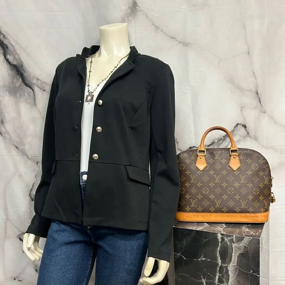 * Tommy Hilfiger, black long sleeve blazer with military inspired buttons